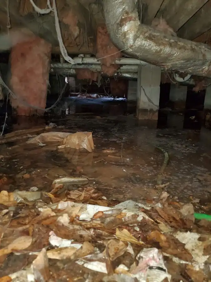 Crawl space flood assessment for Commercial Water Damage Restoration in Wichita